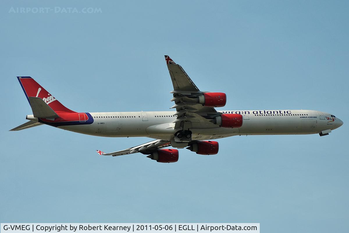 G-VMEG, 2002 Airbus A340-642 C/N 391, Coming off r/w 09R