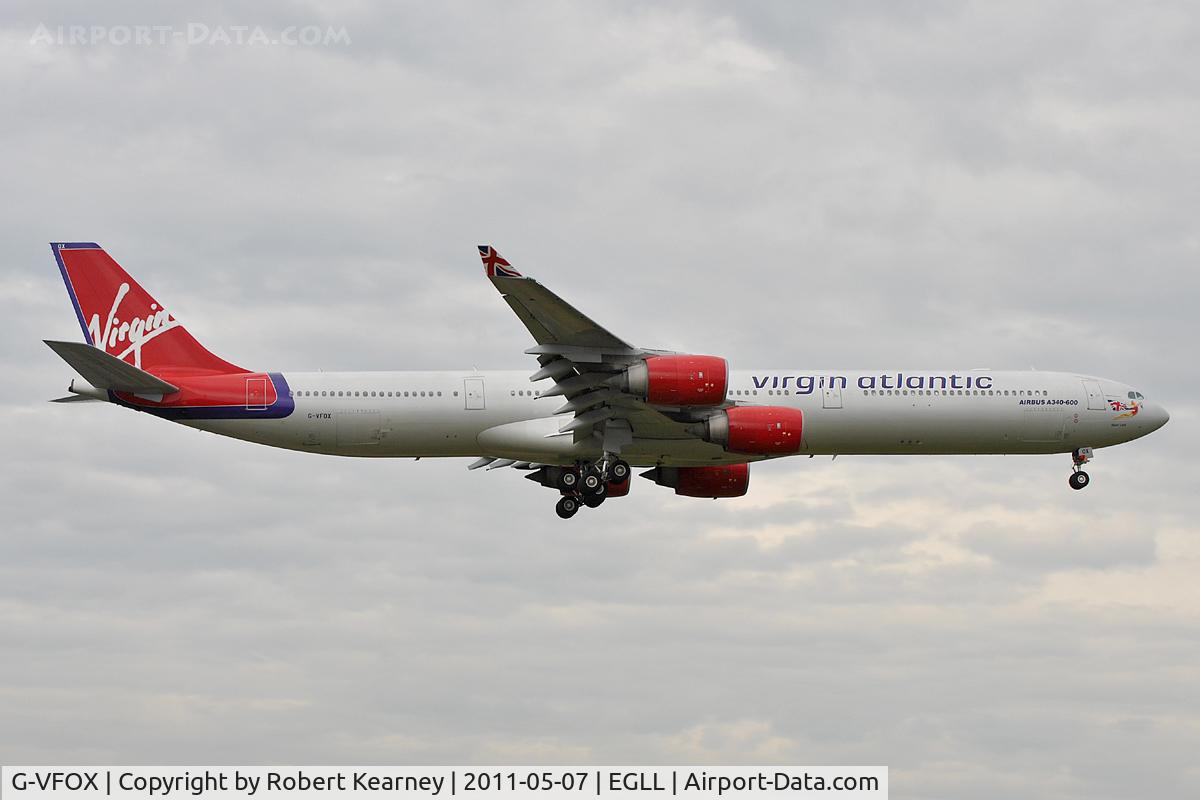 G-VFOX, 2002 Airbus A340-642 C/N 449, On short finals for r/w 9L
