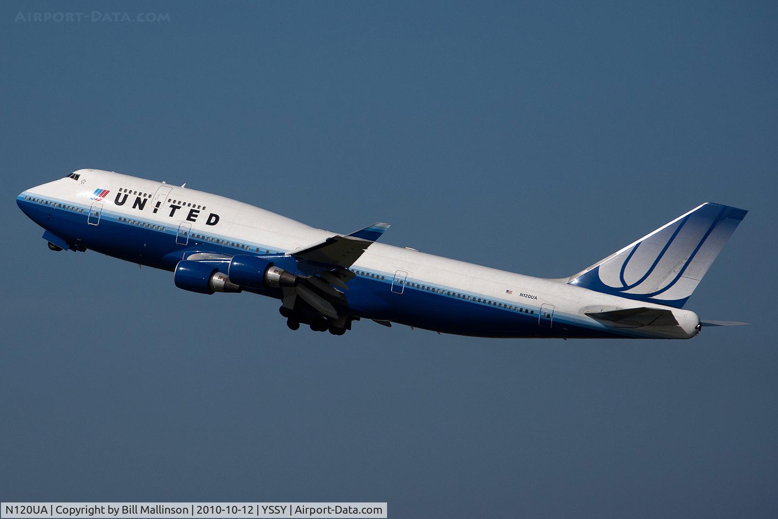 N120UA, 1999 Boeing 747-422 C/N 29166, away to SFO