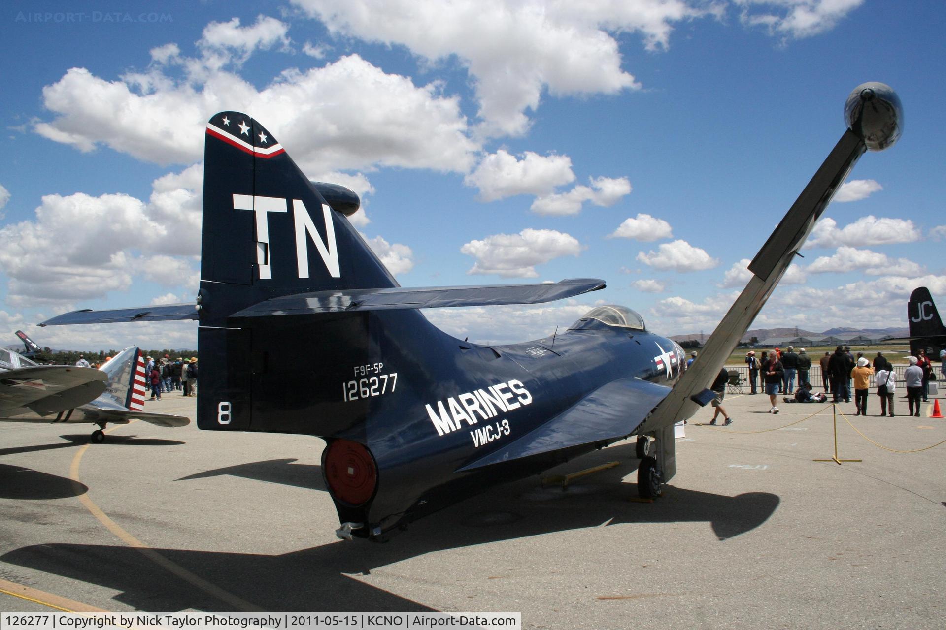 126277, Grumman F9F-5KD/DF-9E Panther C/N Not found 126277, On display at the Planes of Fame airshow