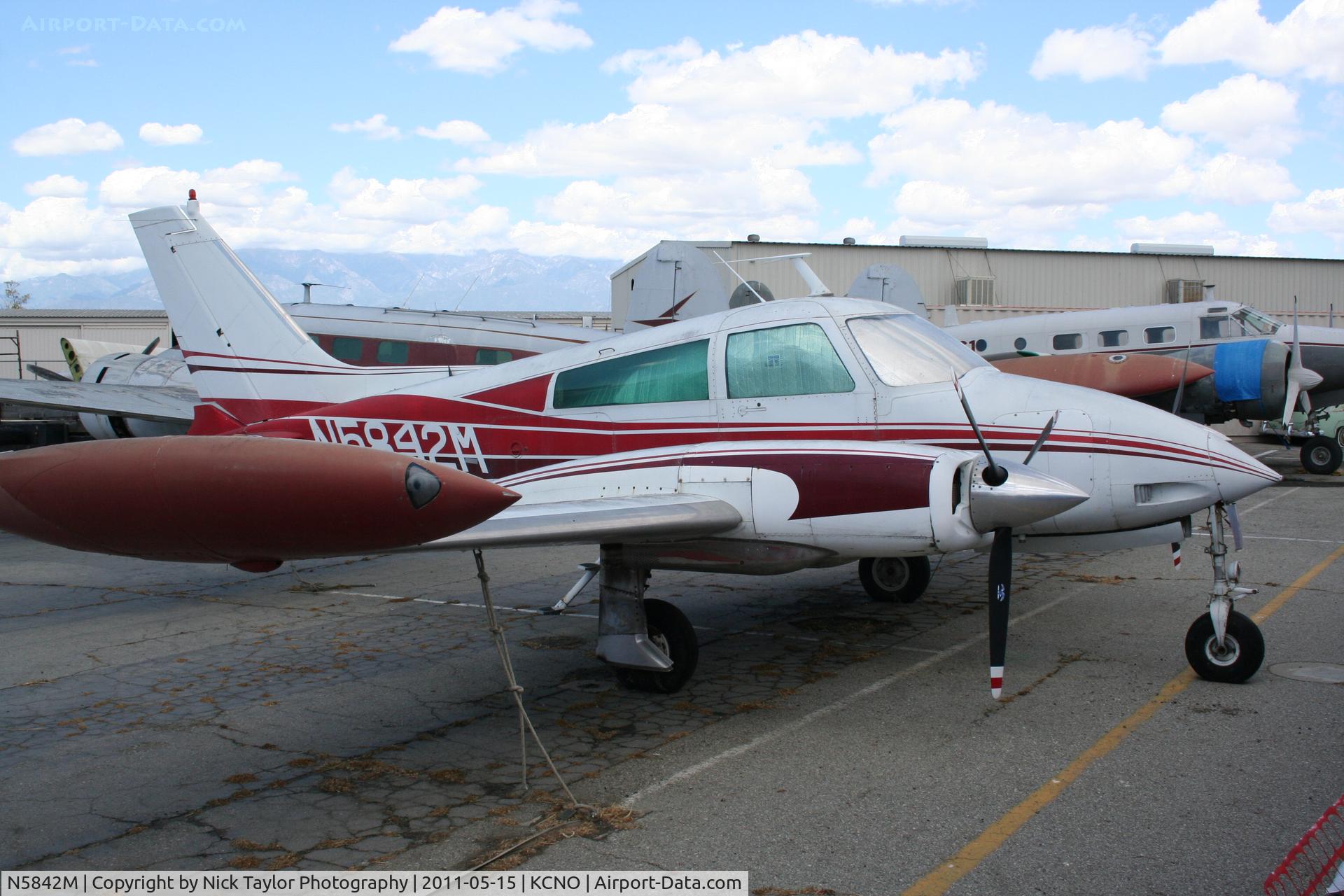 N5842M, 1969 Cessna 310P C/N 310P0142, Sitting at Chino