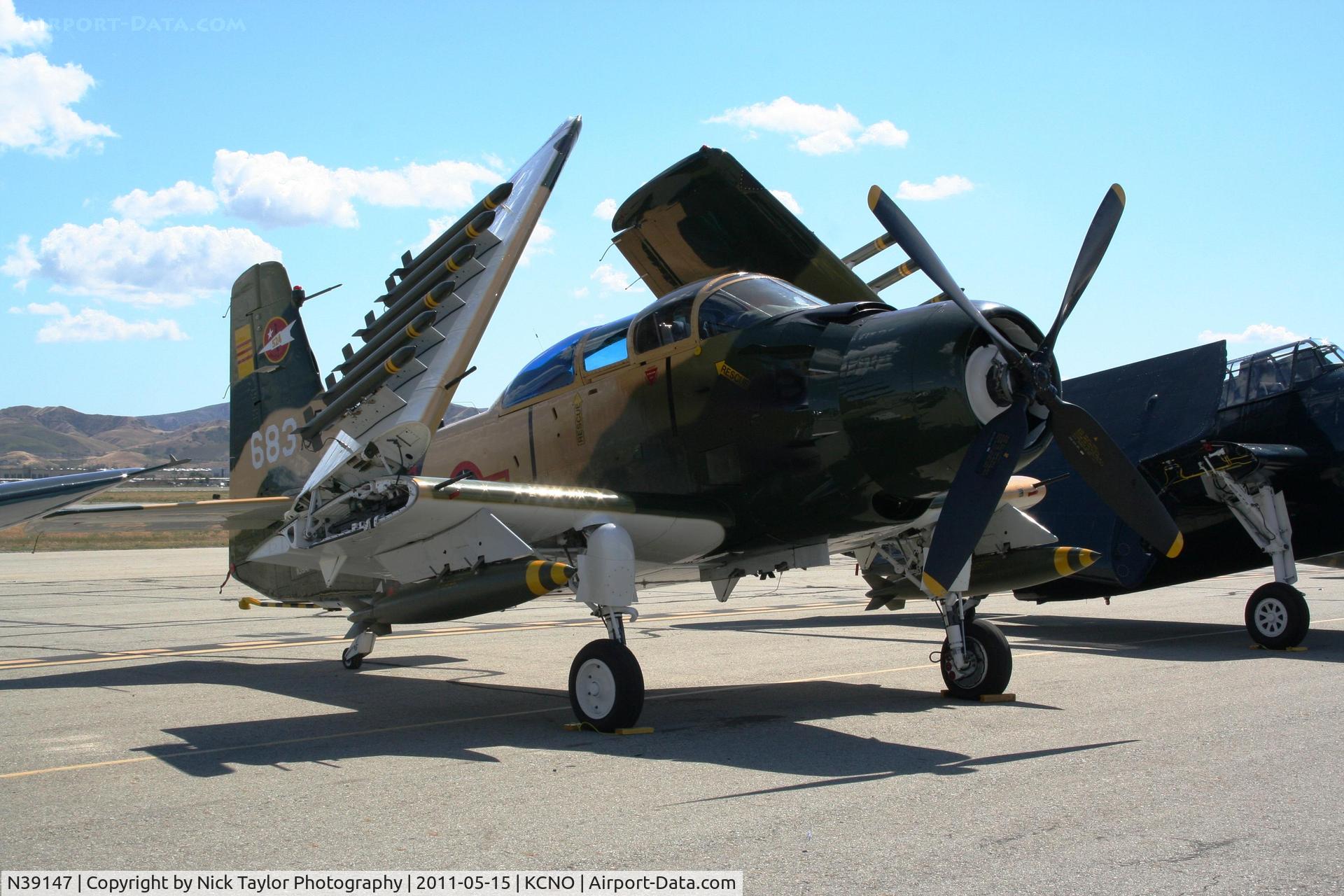 N39147, Douglas AD-5 (A-1E) Skyraider C/N 9540, On display at the Planes of Fame Air Show