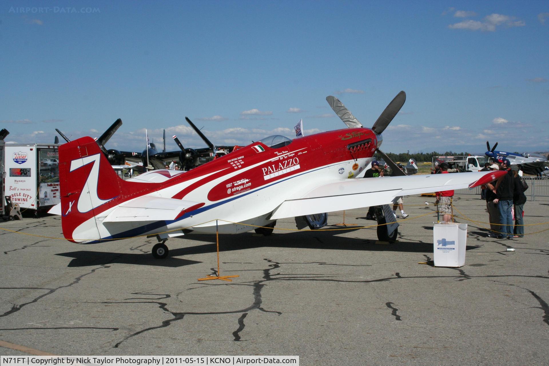 N71FT, 1944 North American P-51D Mustang C/N 00-30, Strega on display at the Planes of Fame Air Show