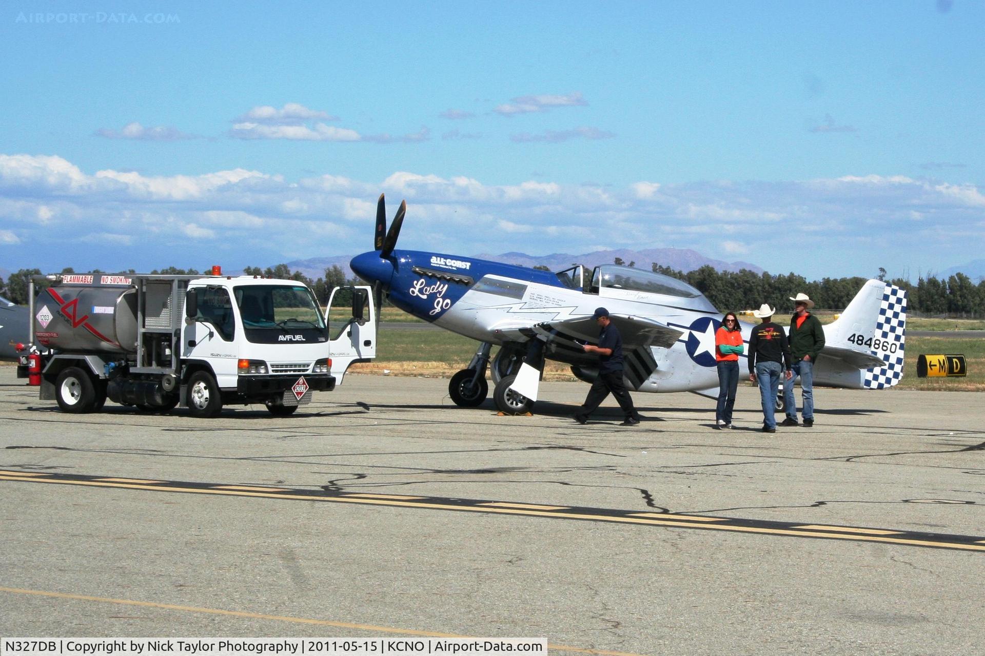 N327DB, 1944 North American P-51D Mustang C/N 44-84860, Lady Jo fueling up