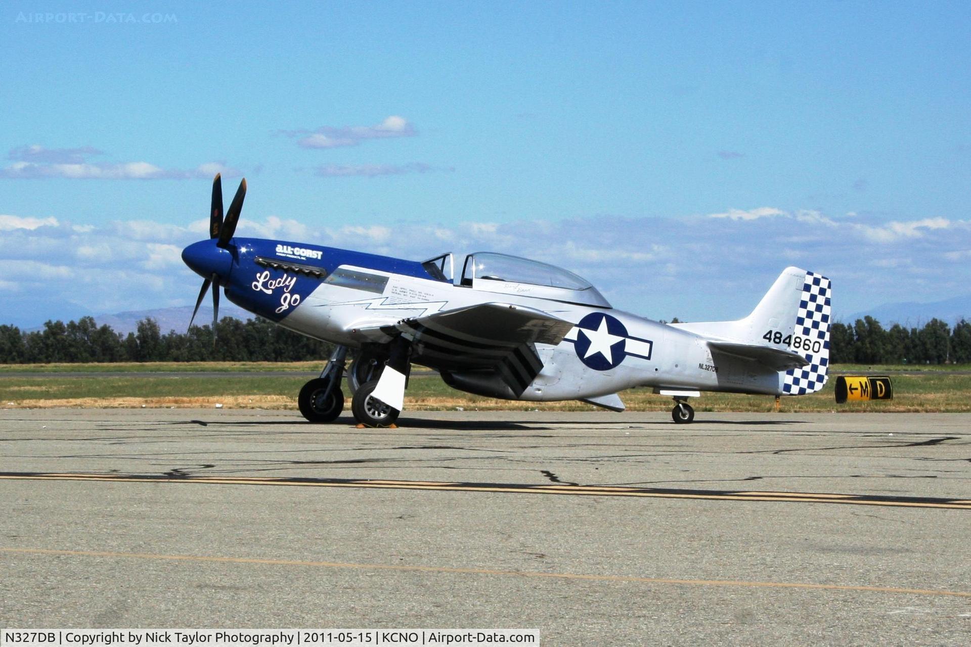 N327DB, 1944 North American P-51D Mustang C/N 44-84860, Lady Jo on display at the Planes of Fame Air Show