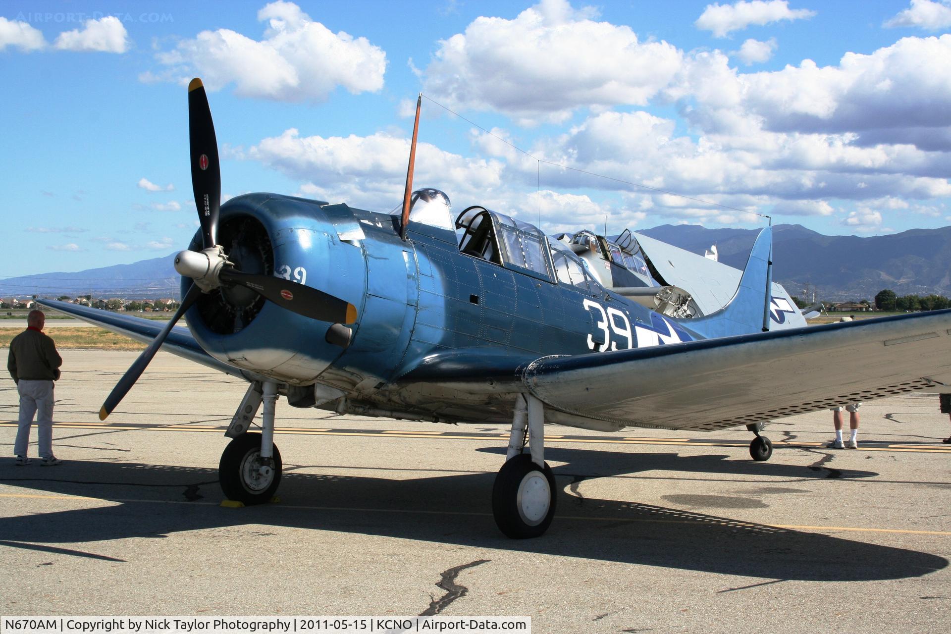 N670AM, 1993 Douglas SBD-5 Dauntless C/N 28536, On display at the Planes of Fame Air Show