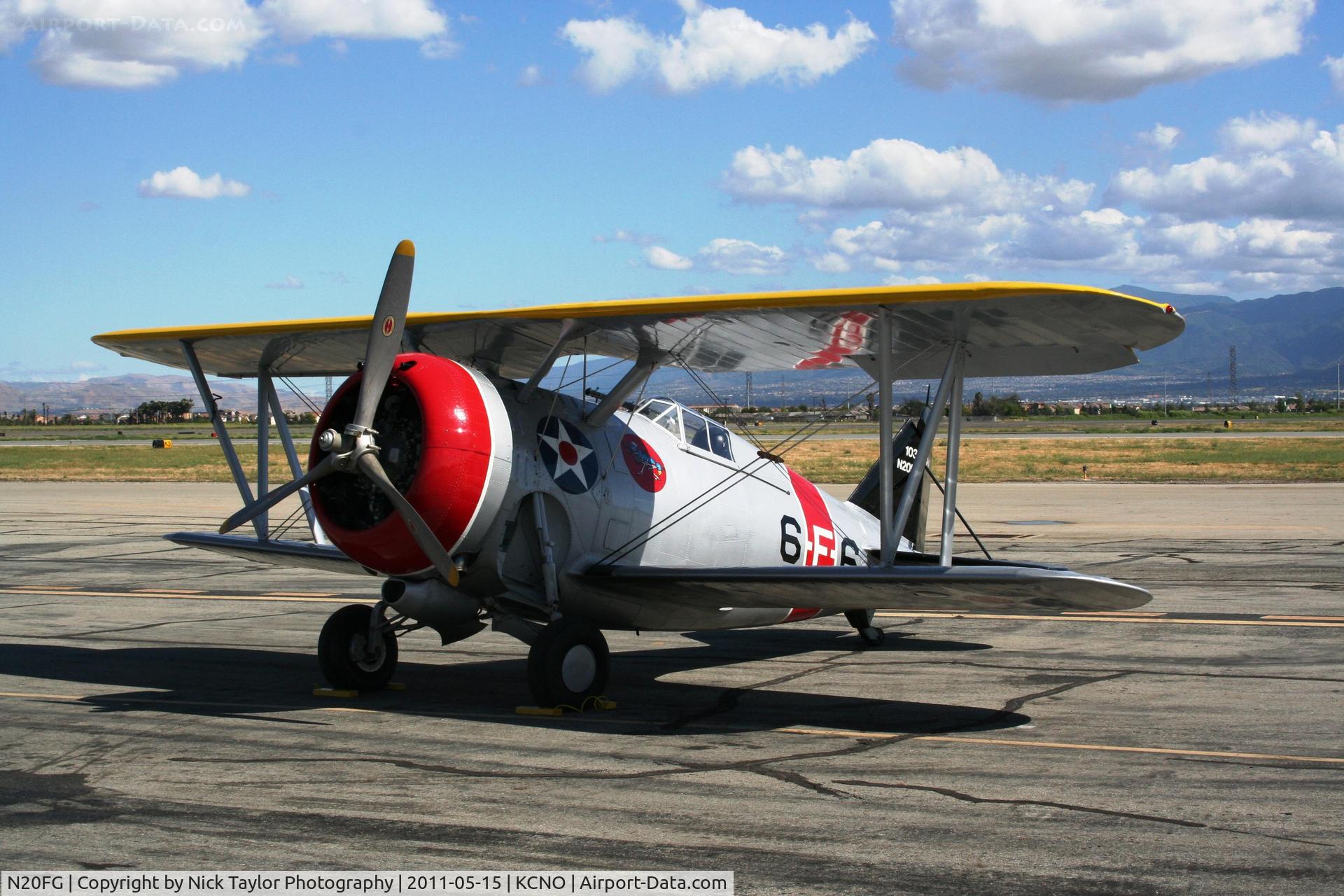N20FG, 1938 Grumman F3F-2 C/N 1033, On display at the Planes of Fame Air Show