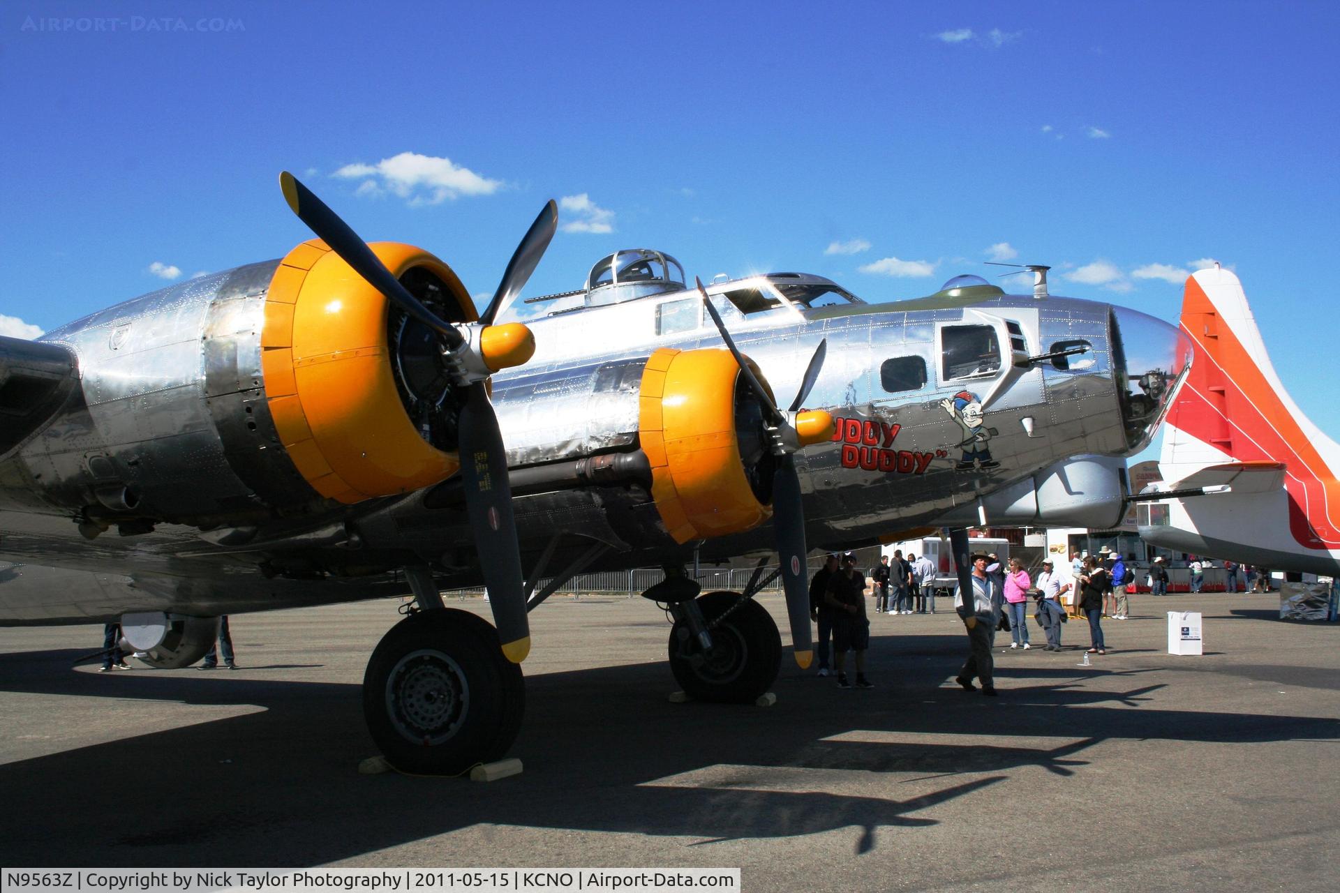 N9563Z, 1944 Boeing B-17G Flying Fortress C/N 32204, Fuddy Duddy on display at the Planes of Fame Air Show. Home base SNA.