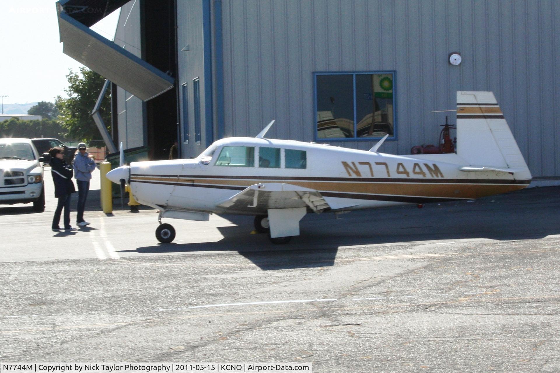 N7744M, 1974 Mooney M20F Executive C/N 22-0013, Parked at Chino