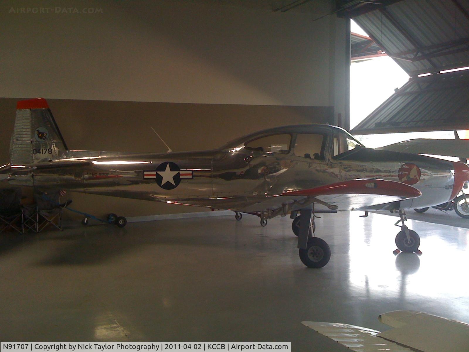 N91707, 1947 North American Navion (NA-145) C/N NAV-4-178, Sitting in the CAF hangar
