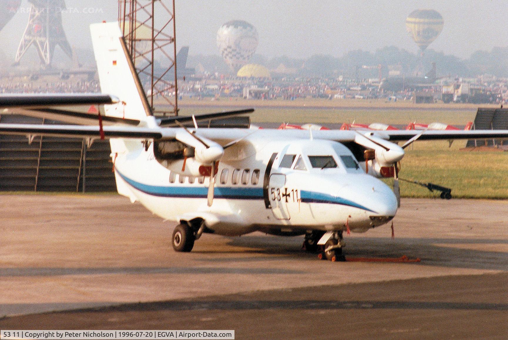 53 11, 1980 Let L-410UVP Turbolet C/N 800526, L-410-UVP Turbolet of the German Air Force's FBS VIP Flight on the flight-line at the 1996 Royal Intnl Air Tattoo at RAF Fairford.