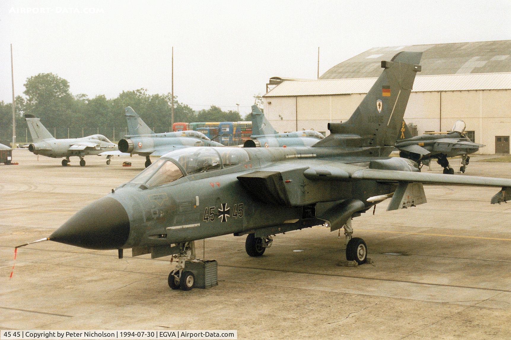 45 45, Panavia Tornado IDS C/N 613/GS193/4245, Tornado IDS, callsign German Navy 4635, of MFG-2 on the flight-line at the 1994 Intnl Air Tattoo at RAF Fairford.