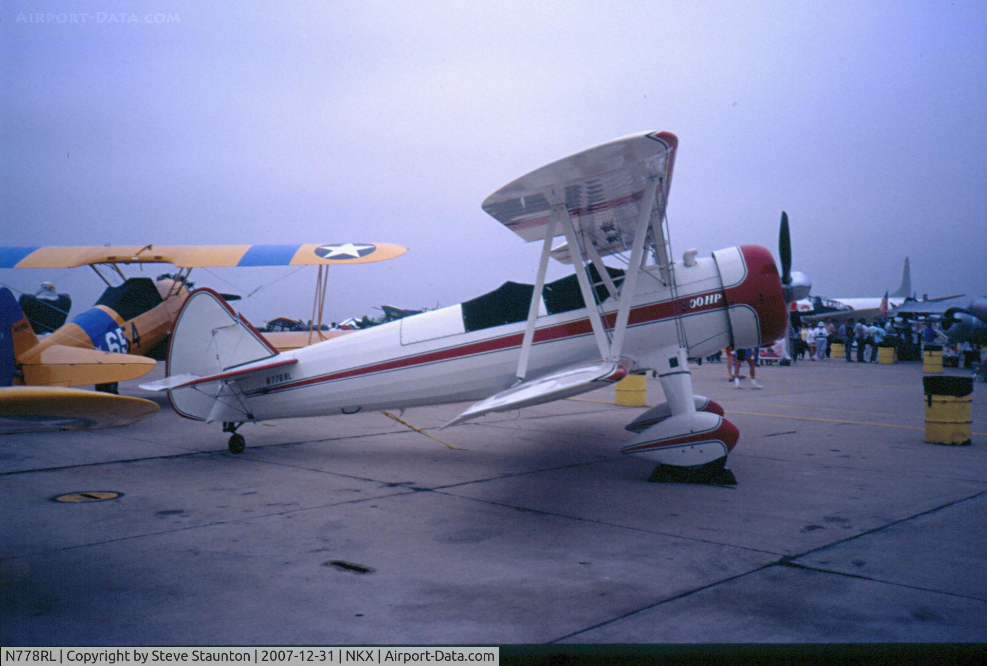 N778RL, 1943 Boeing A75N1 (PT-17) C/N 75-4991, Taken at NAS Miramar Airshow in 1988 (scan of a slide)