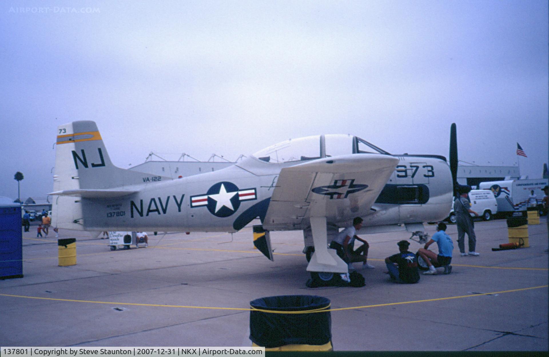 137801, 1954 North American T-28B Trojan C/N 200-164, Taken at NAS Miramar Airshow in 1988 (scan of a slide)