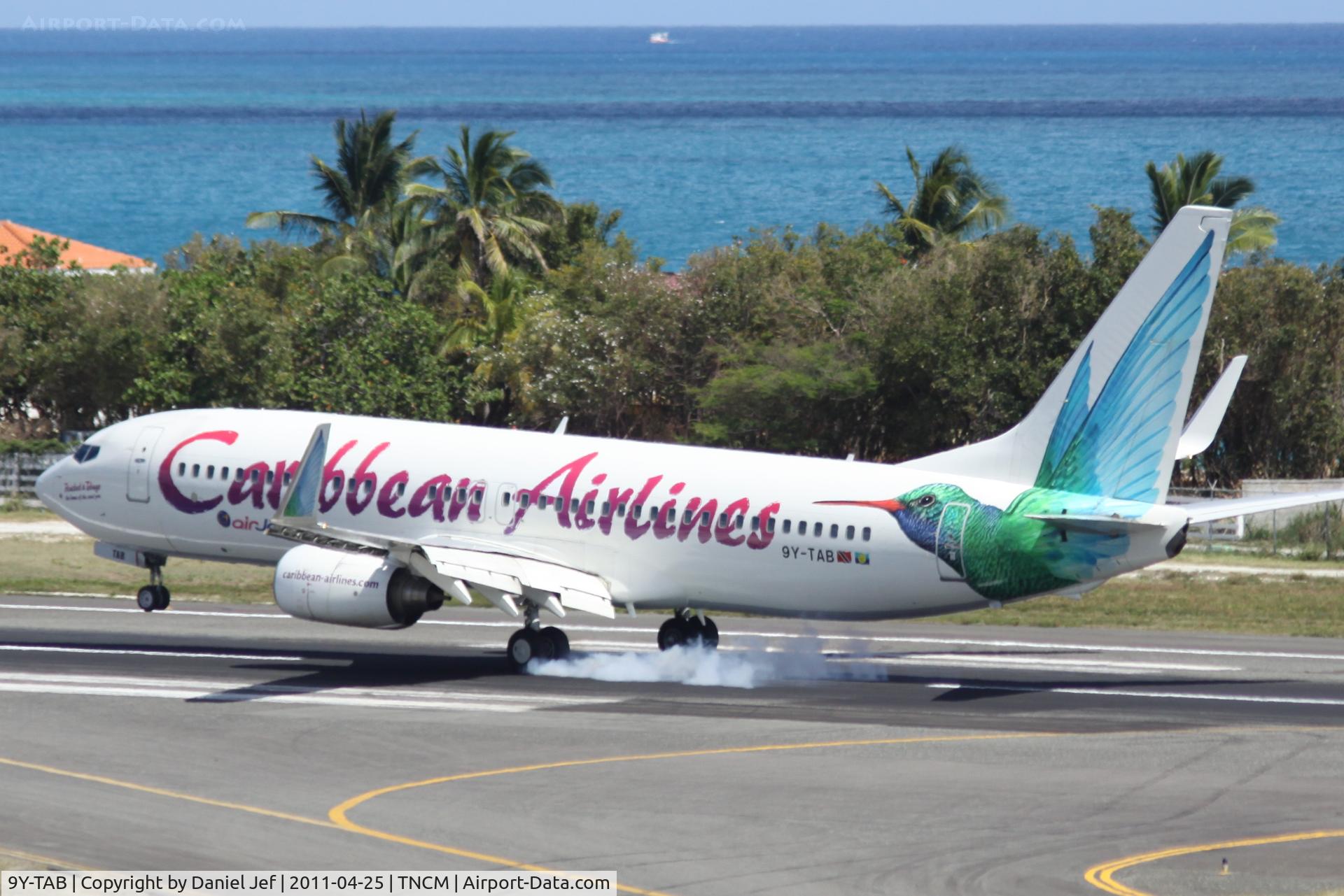 9Y-TAB, 2000 Boeing 737-8Q8 C/N 28233, 9Y-TAB landing at TNCM