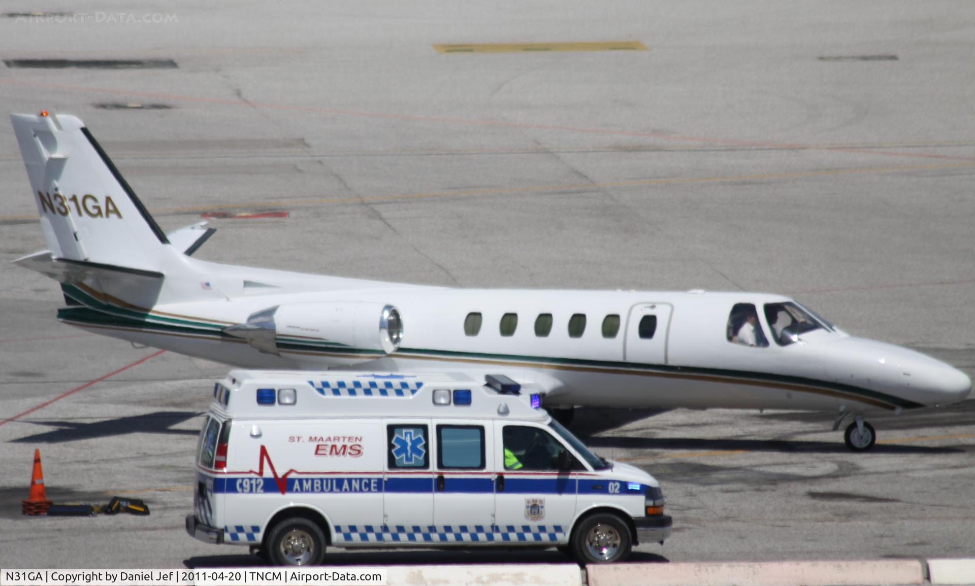 N31GA, 1981 Cessna 550 C/N 550-0221, Life Guard N31GA at TNCM