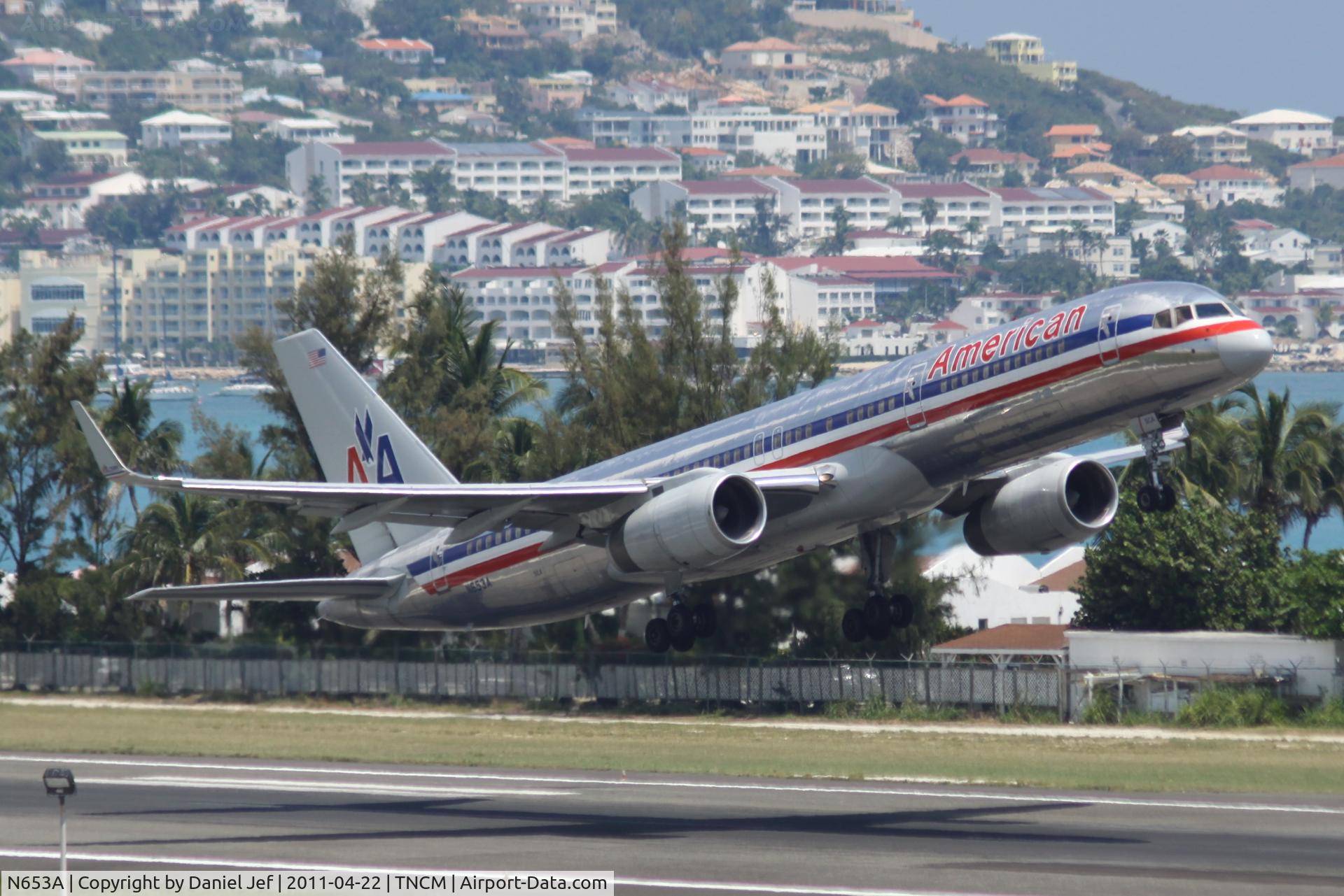 N653A, 1991 Boeing 757-223 C/N 24611, American airlines N653A departing TNCM runway 28