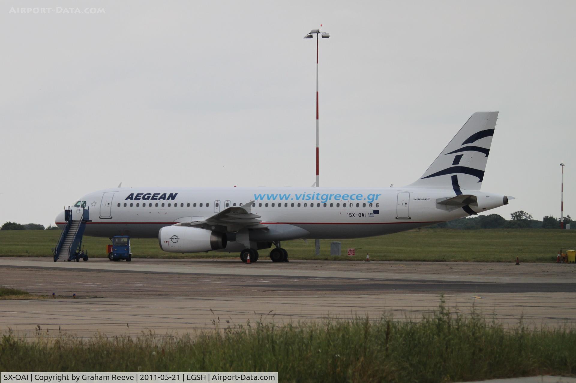 SX-OAI, 2007 Airbus A320-232 C/N 3162, Fresh out of the paint shop.
