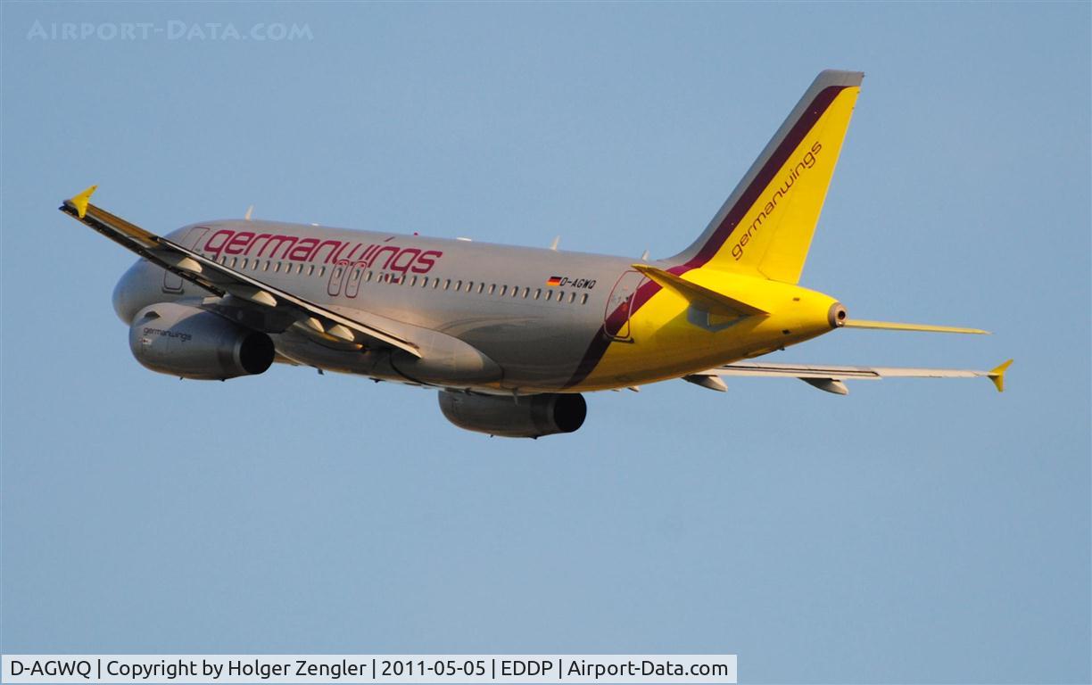 D-AGWQ, 2010 Airbus A319-132 C/N 4256, Departing LEJ for evening turn to Stuttgart.