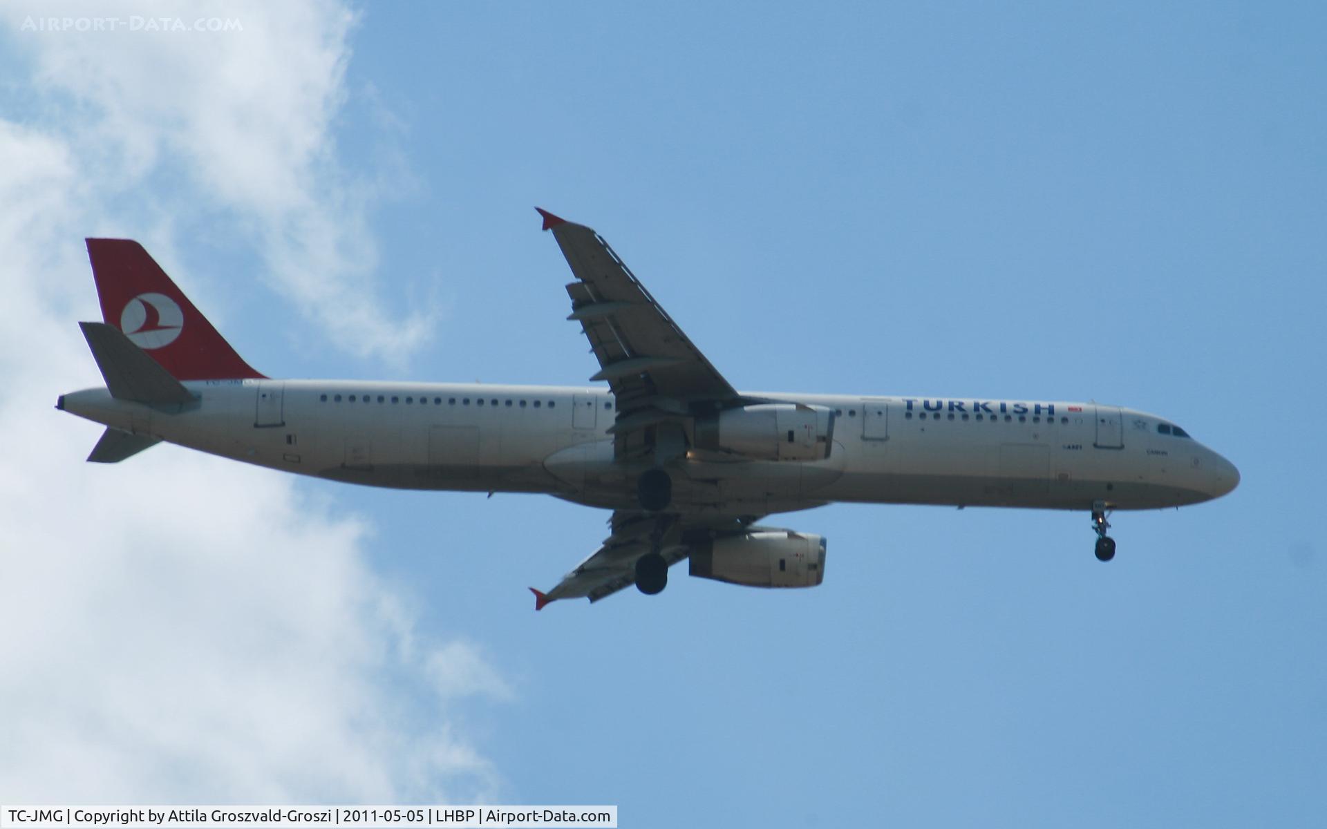 TC-JMG, 2003 Airbus A321-211 C/N 2060, Getting off direction Budapest Ferihegy onto an International Airport, in Üllö city airspace.