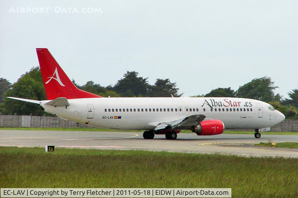 EC-LAV, 1989 Boeing 737-408 C/N 24352, Football Charter in connection with the 2011 EUFA Cup Final held in Dublin between Portuguese teams , Porto and Braga