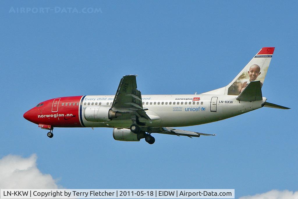 LN-KKW, 1989 Boeing 737-3K9 C/N 24213, 1989 built B737 of Norwegian Shuttle at Dublin