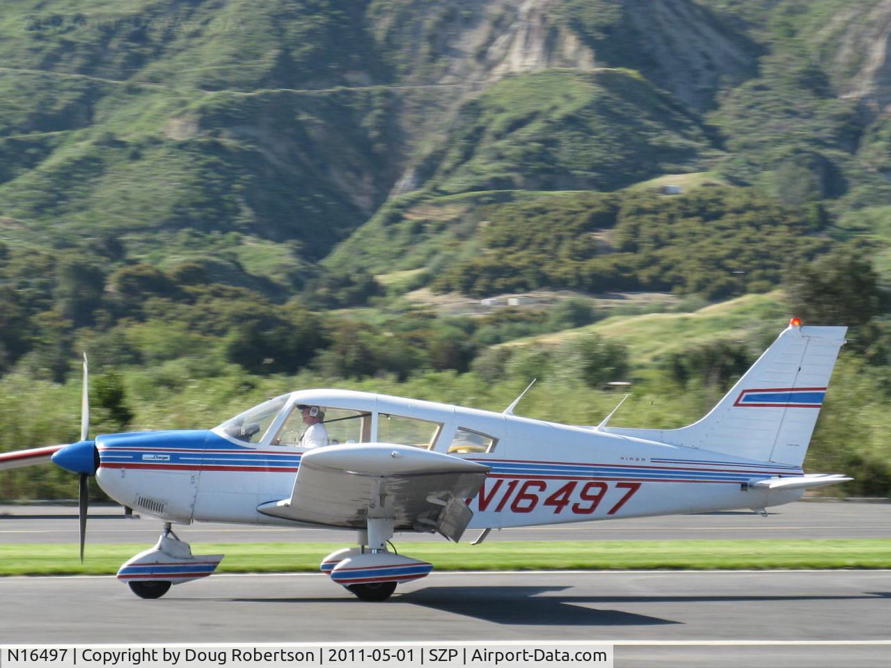 N16497, 1973 Piper PA-28-235 Cherokee Charger C/N 28-7310101, 1973 Piper PA-28-235 CHEROKEE CHARGER, Lycoming O-540-D4B5 235 Hp, landing roll Rwy 04