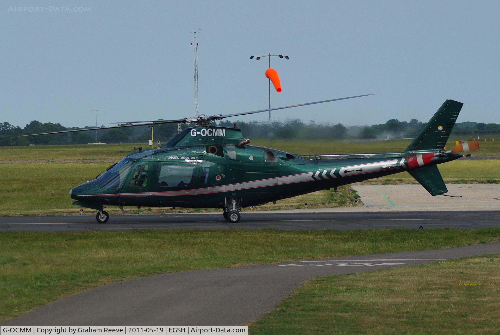 G-OCMM, 1985 Agusta A-109A-II C/N 7347, About to depart.