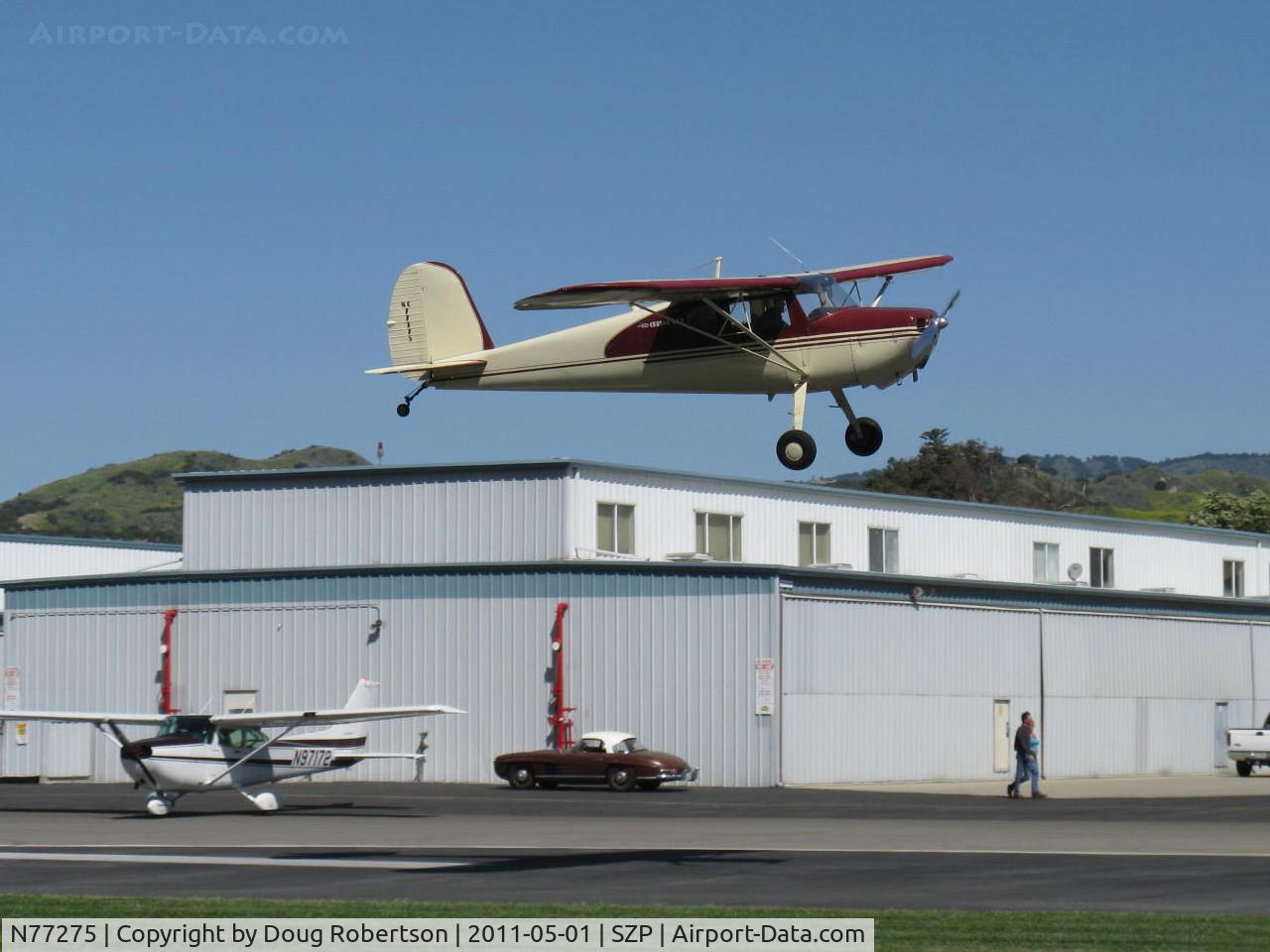 N77275, 1946 Cessna 140 C/N 11488, 1946 Cessna 140, Continental C85 85 Hp, landing Rwy 04