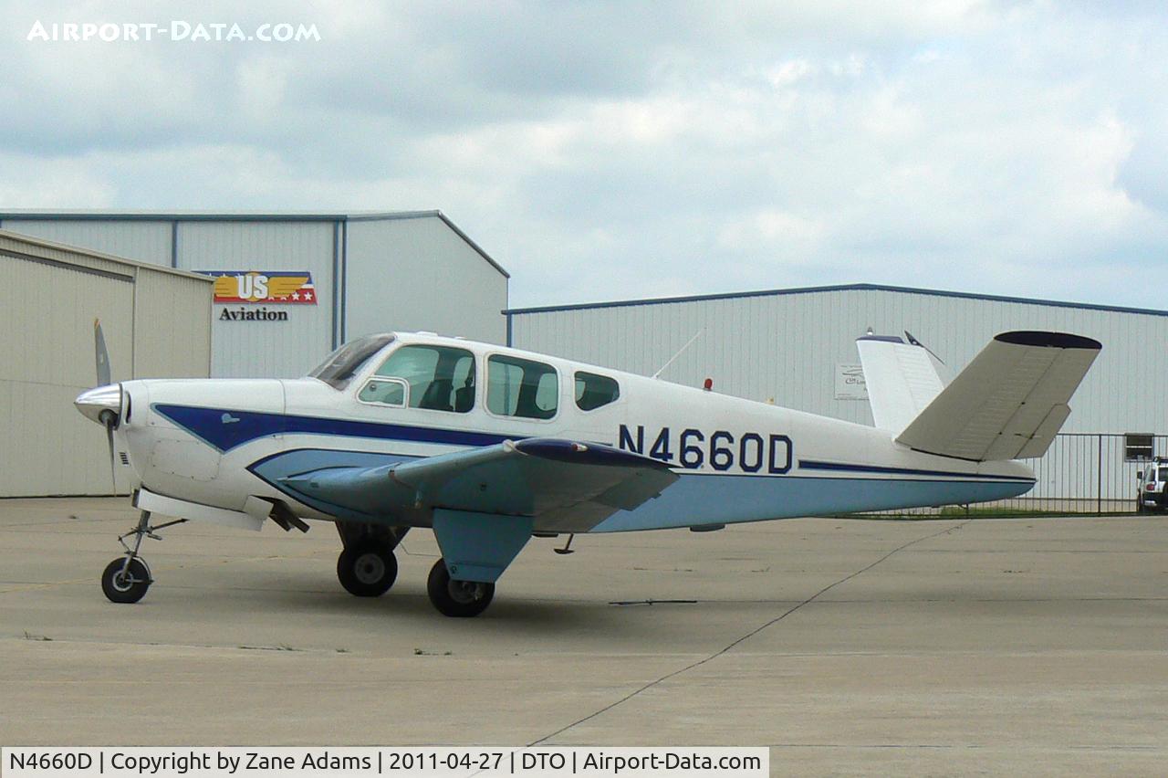 N4660D, 1956 Beech H35 Bonanza C/N D-4885, At Denton Municipal
