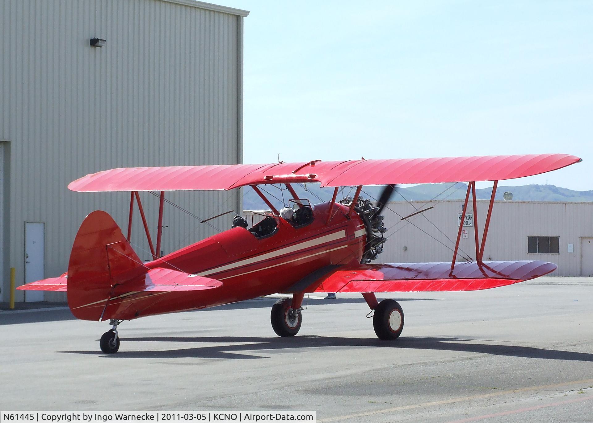 N61445, 1941 Boeing B75 C/N 75-1335, Boeing (Stearman) B75 Kaydet at the Planes of Fame Air Museum, Chino CA