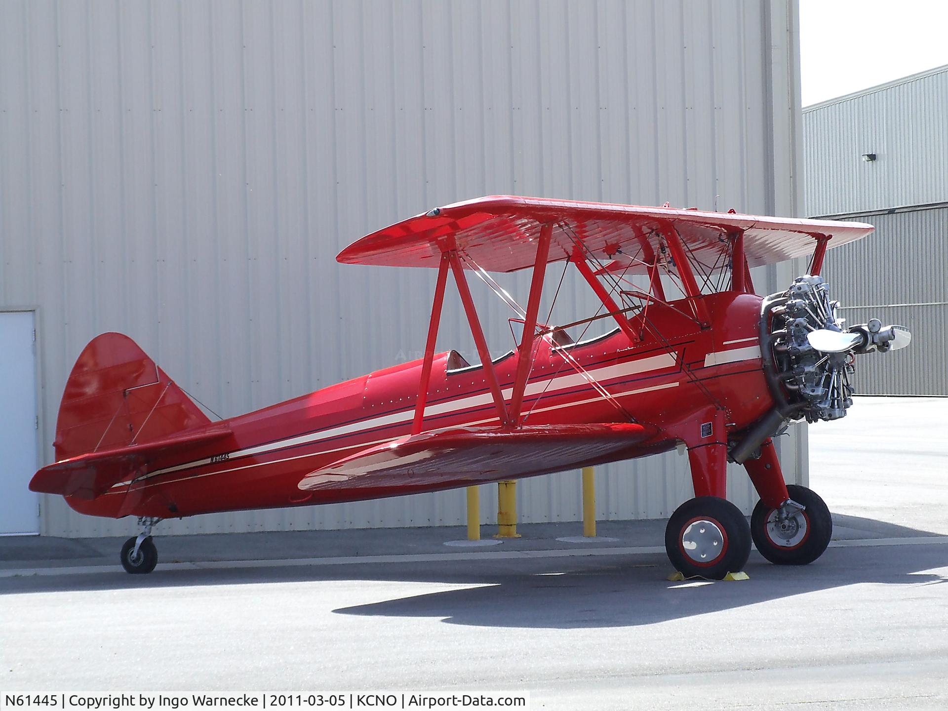 N61445, 1941 Boeing B75 C/N 75-1335, Boeing (Stearman) B75 Kaydet at the Planes of Fame Air Museum, Chino CA