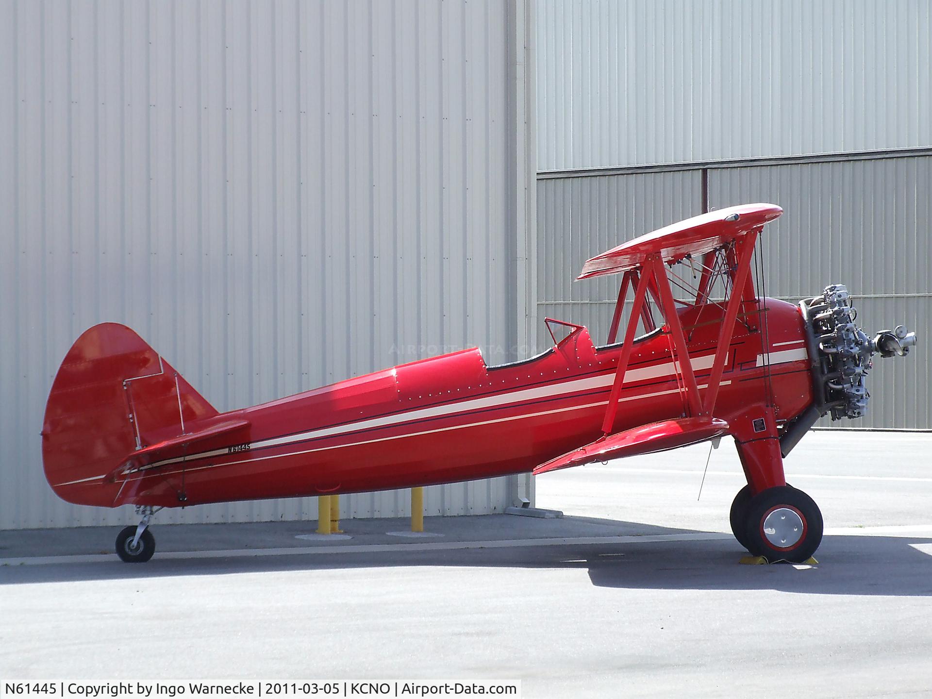 N61445, 1941 Boeing B75 C/N 75-1335, Boeing (Stearman) B75 Kaydet at the Planes of Fame Air Museum, Chino CA
