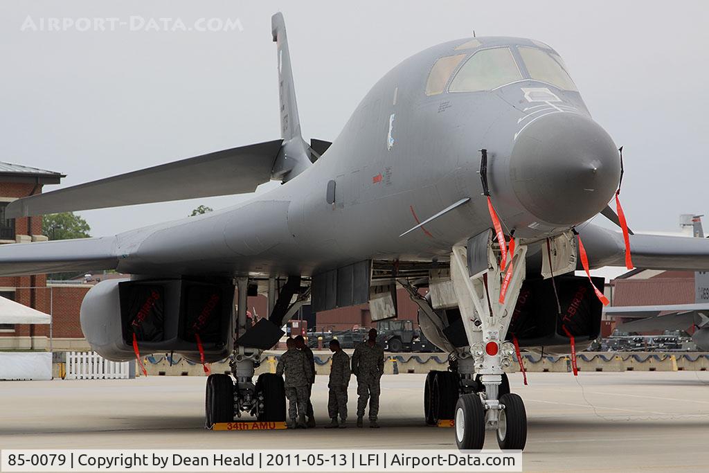 85-0079, 1985 Rockwell B-1B Lancer C/N 39, USAF B-1B Lancer 85-0079 from Ellsworth AFB - Rapid City, SD, on display at the Airpower Over Hampton Roads airshow at Langley AFB, VA.