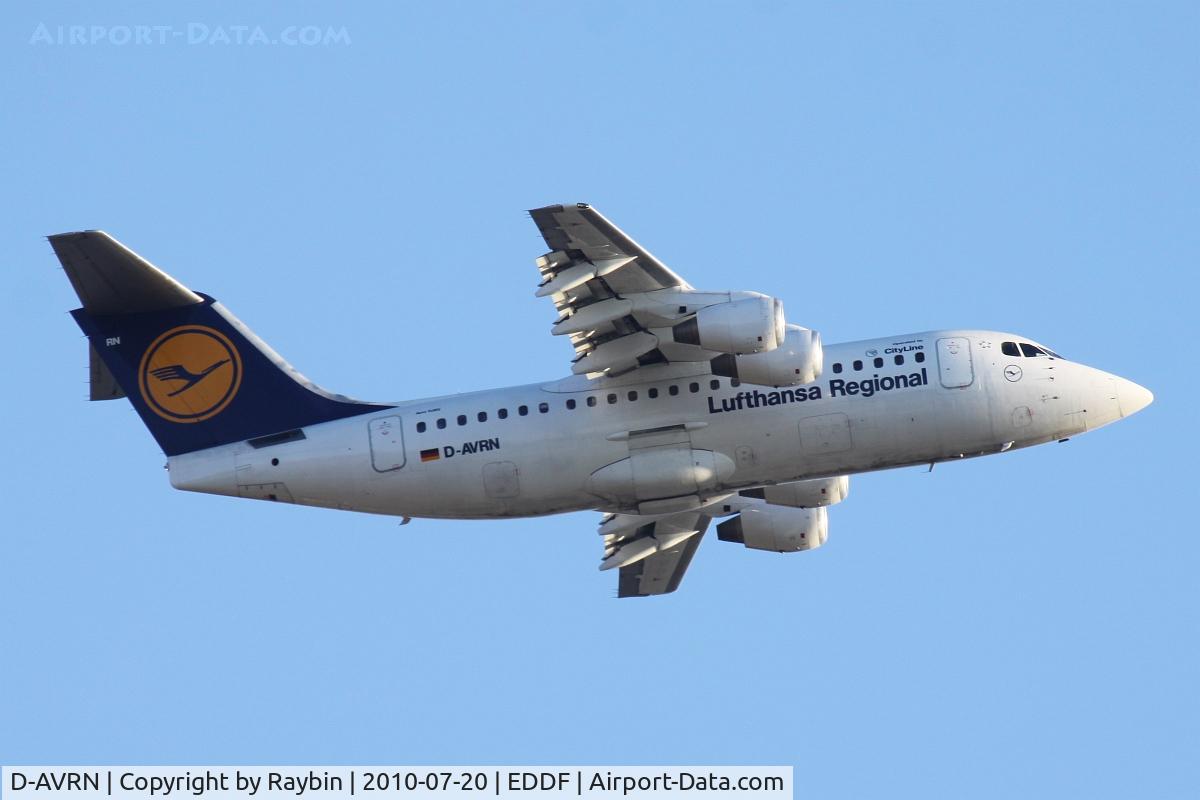 D-AVRN, 1996 British Aerospace Avro 146-RJ85A C/N E2293, Up and away