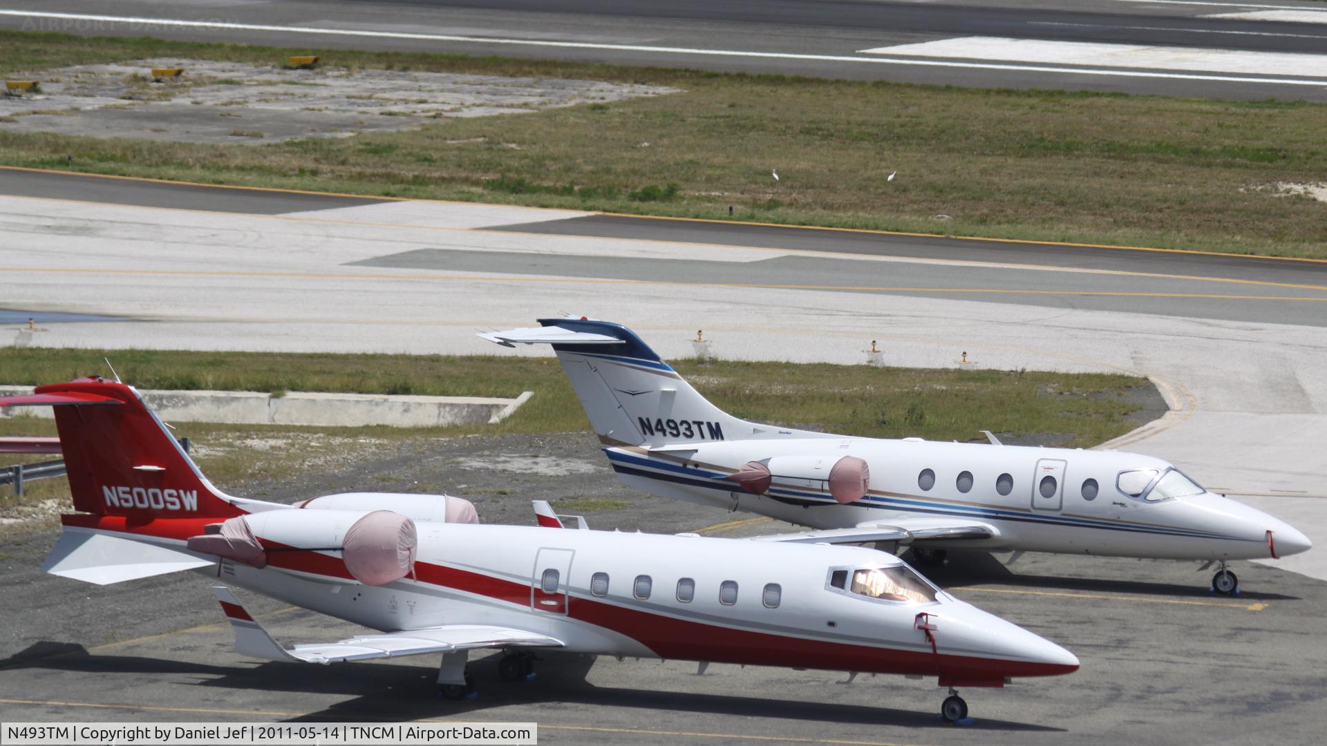 N493TM, Hawker Beechcraft 400A Beechjet C/N RK-582, N493TM park on the ramp at TNCM