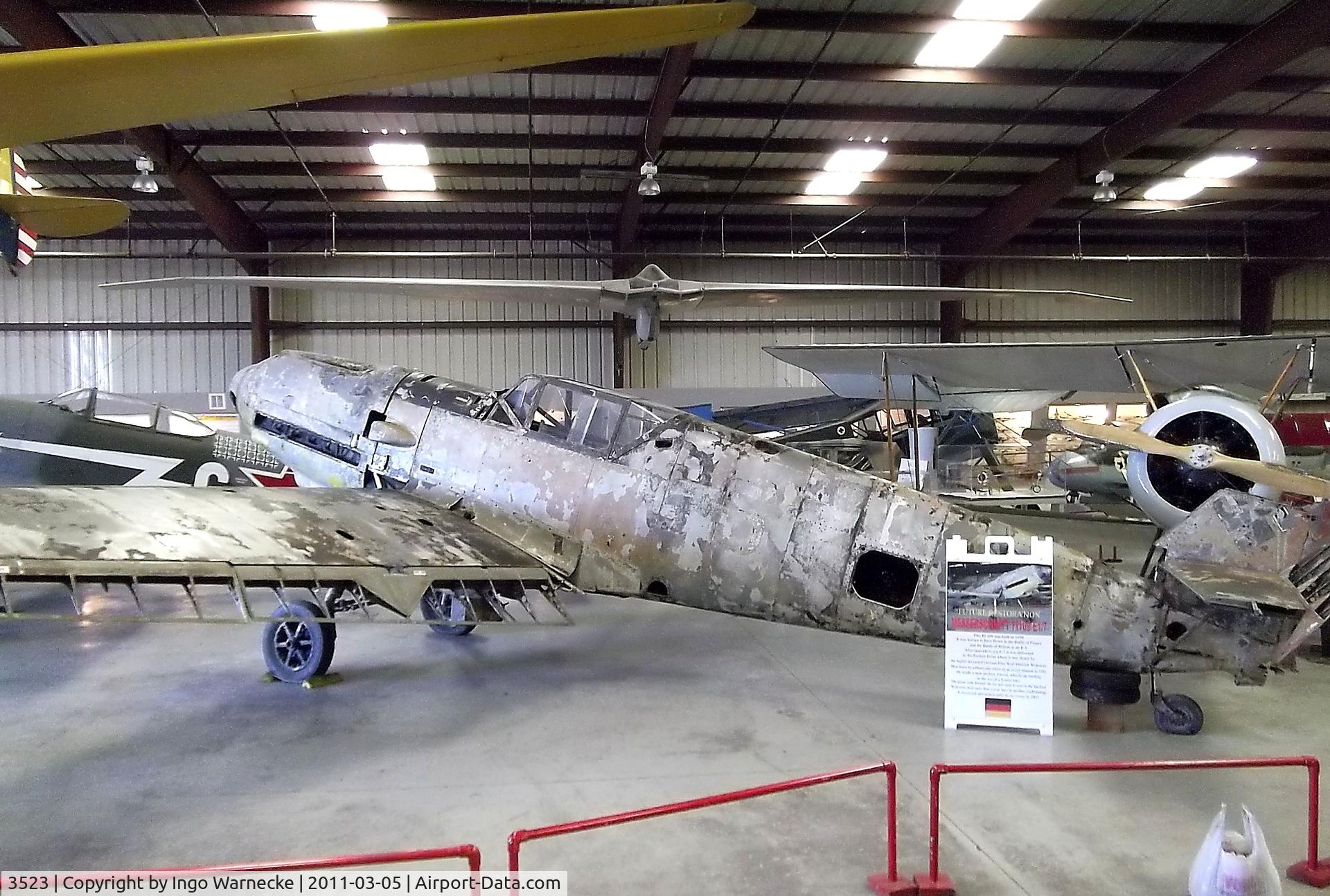 3523, 1939 Messerschmitt Bf-109E-7 C/N 3523, Messerschmitt Bf 109E-7, to be restored at the Planes of Fame Air Museum, Chino CA