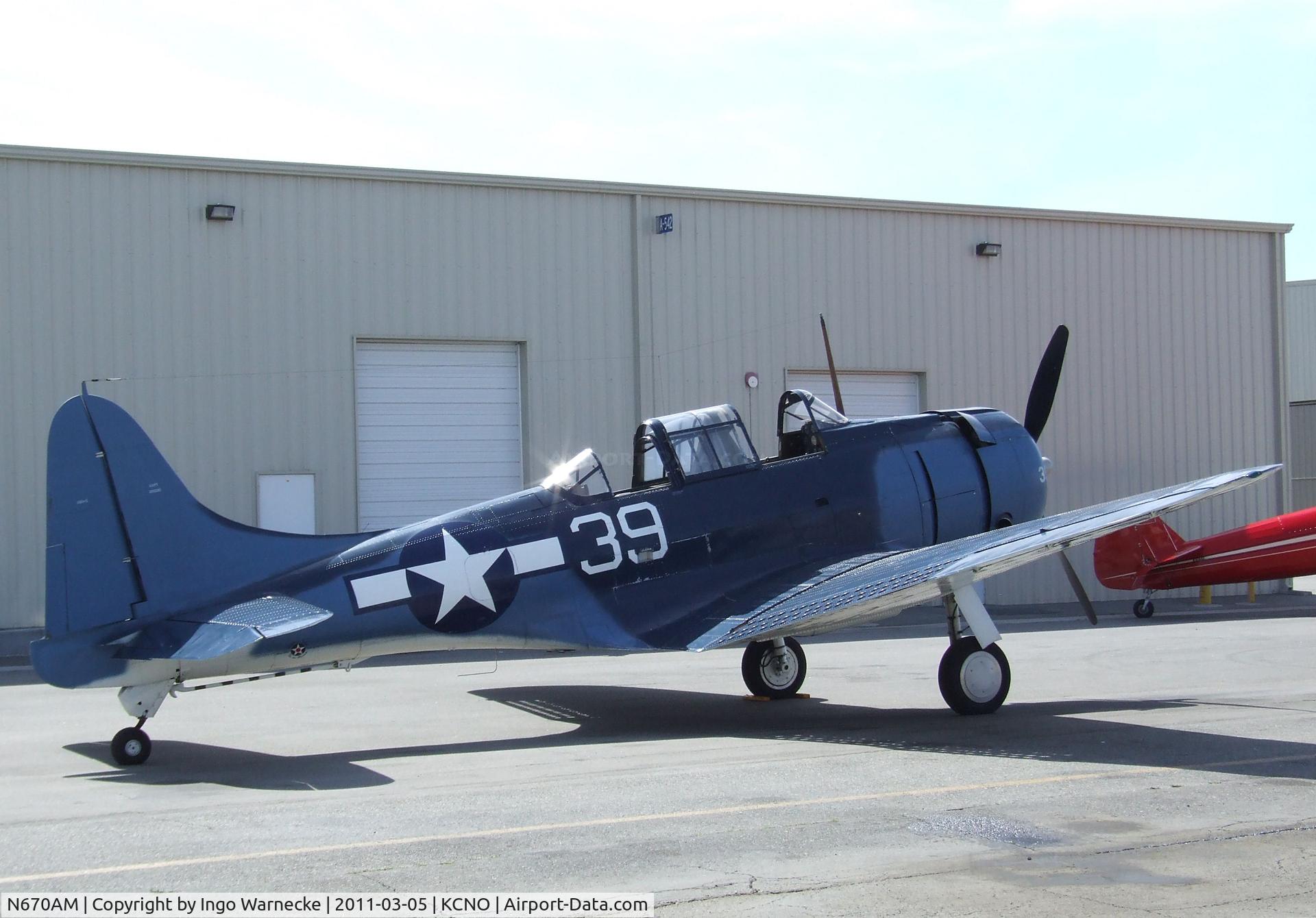 N670AM, 1993 Douglas SBD-5 Dauntless C/N 28536, Douglas SBD-5 Dauntless at the Planes of Fame Air Museum, Chino CA