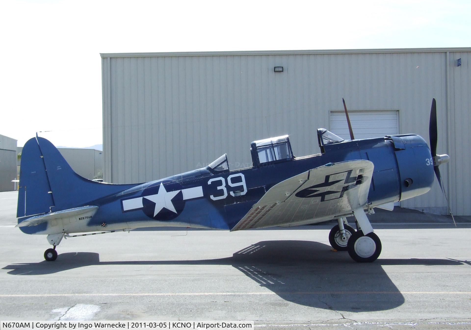 N670AM, 1993 Douglas SBD-5 Dauntless C/N 28536, Douglas SBD-5 Dauntless at the Planes of Fame Air Museum, Chino CA