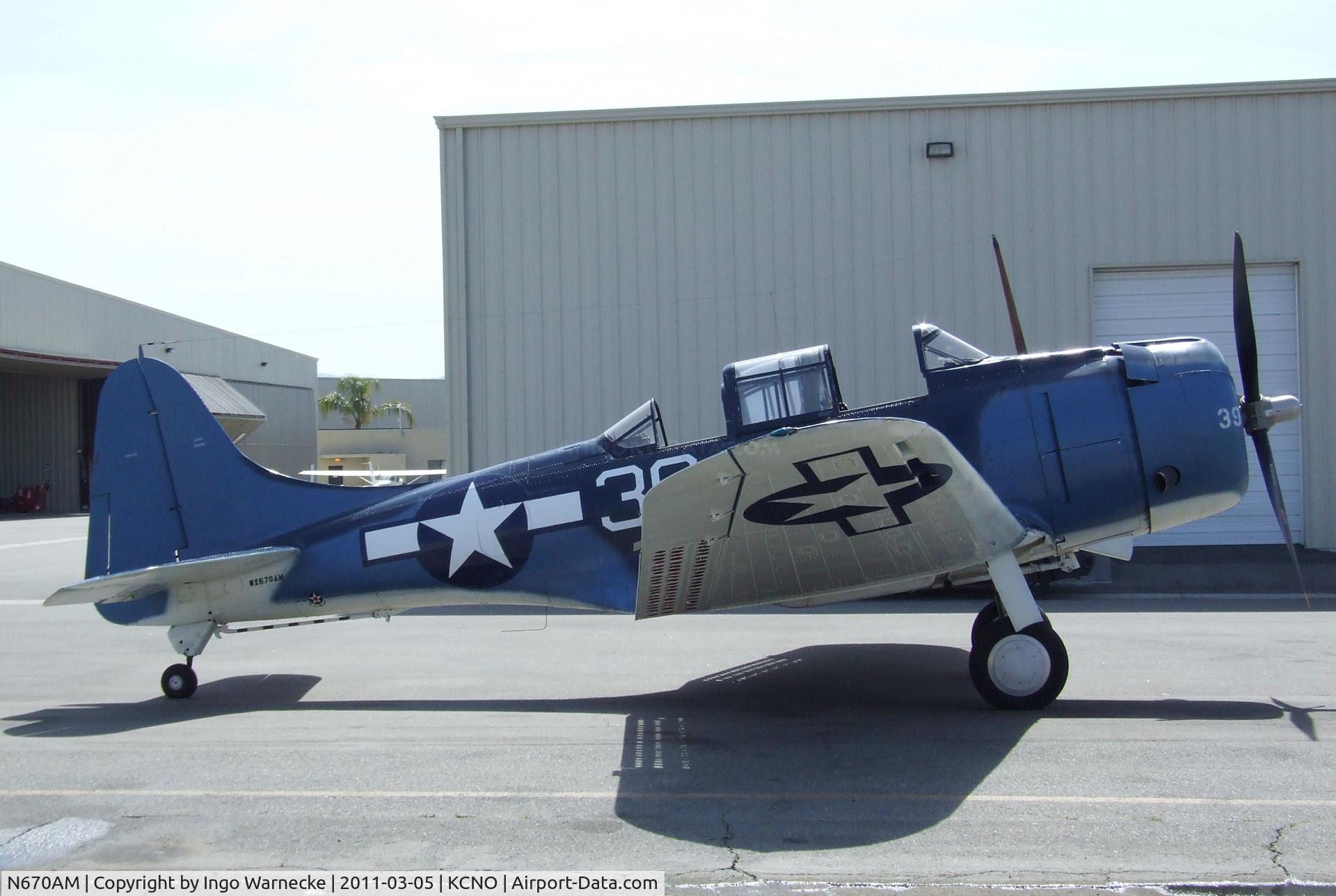 N670AM, 1993 Douglas SBD-5 Dauntless C/N 28536, Douglas SBD-5 Dauntless at the Planes of Fame Air Museum, Chino CA