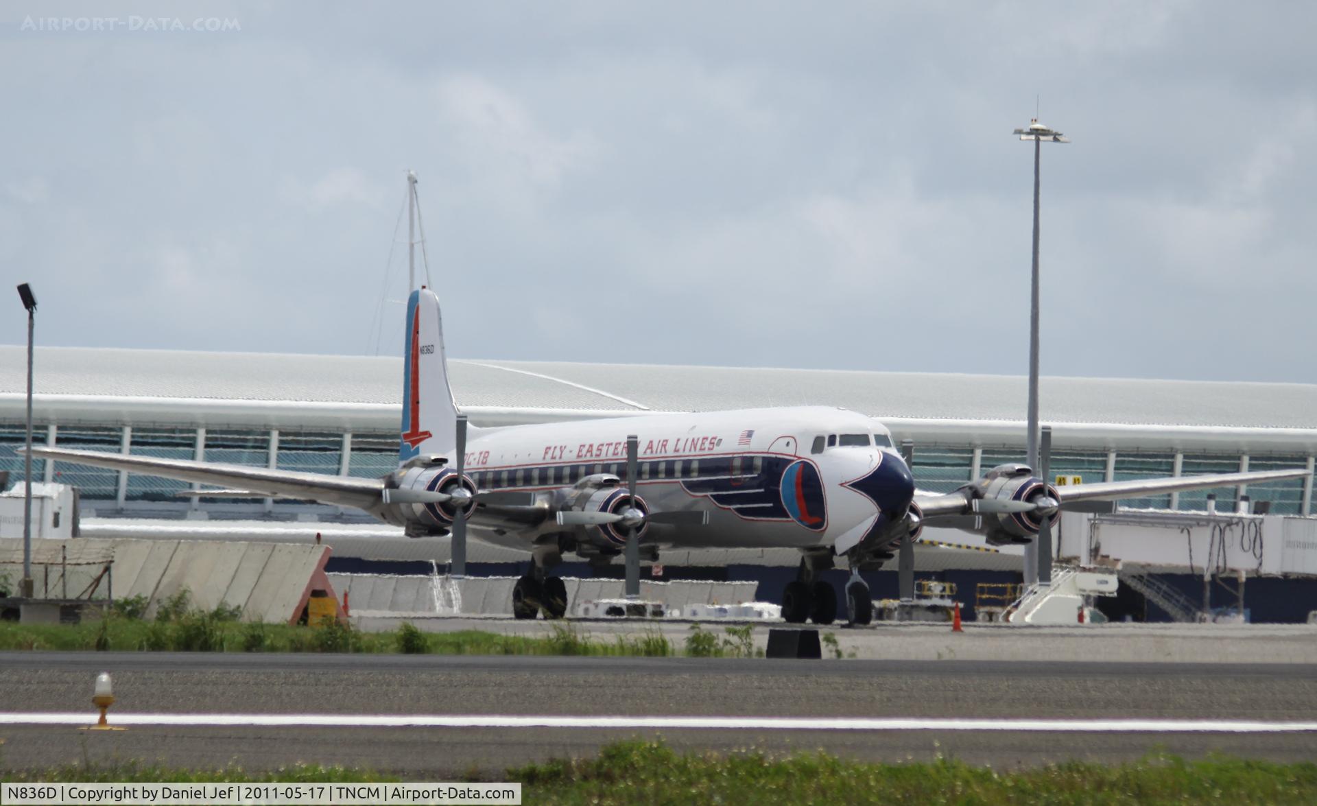 N836D, 1957 Douglas DC-7B C/N 45345, N836D on the ramp at TNCM