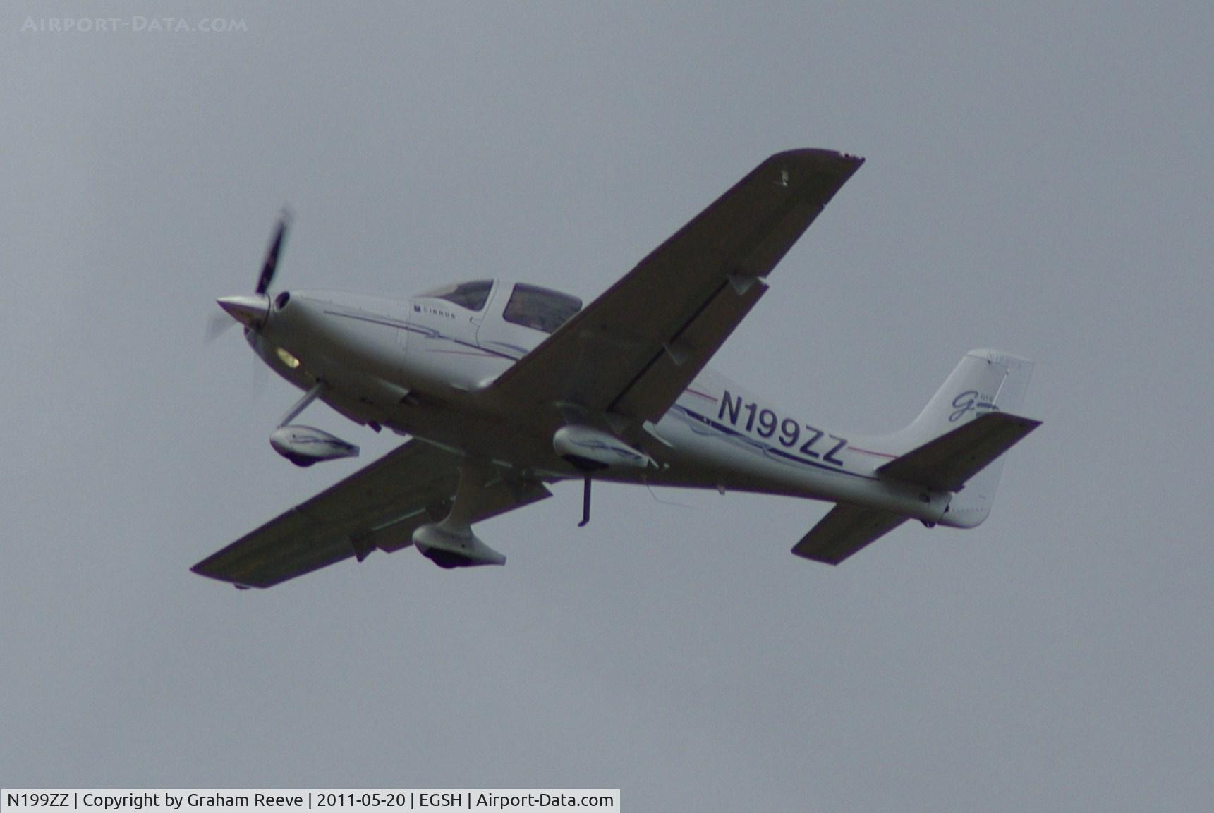 N199ZZ, 2007 Cirrus SR22 G3 GTS C/N 2542, Over flying Norwich.