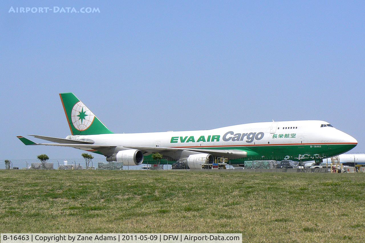 B-16463, 1993 Boeing 747-45E SCD F C/N 27174, EVA Air Cargo on the west freight ramp - DFW Airport, TX
