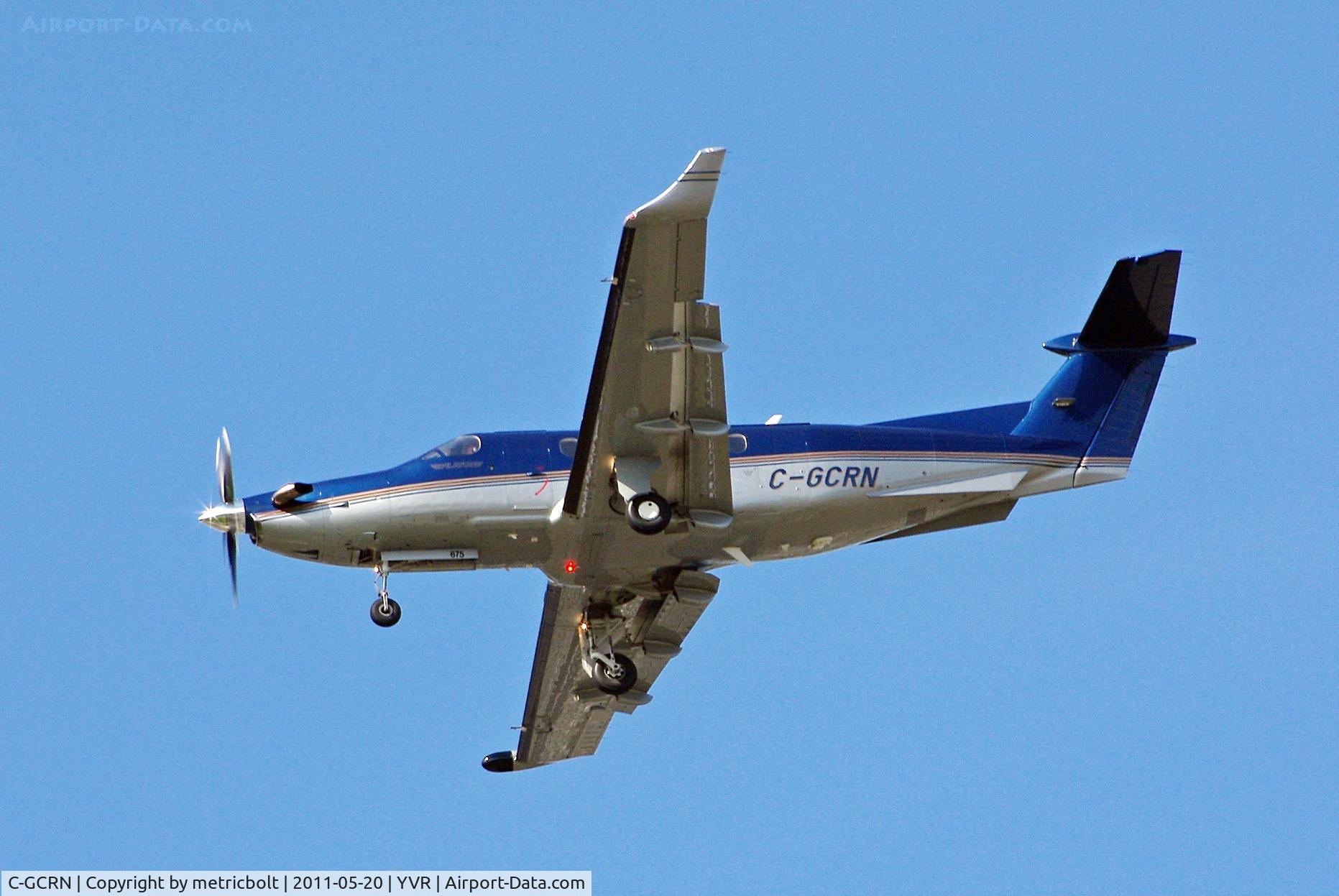 C-GCRN, 2005 Pilatus PC-12/45 C/N 675, Landing at YVR