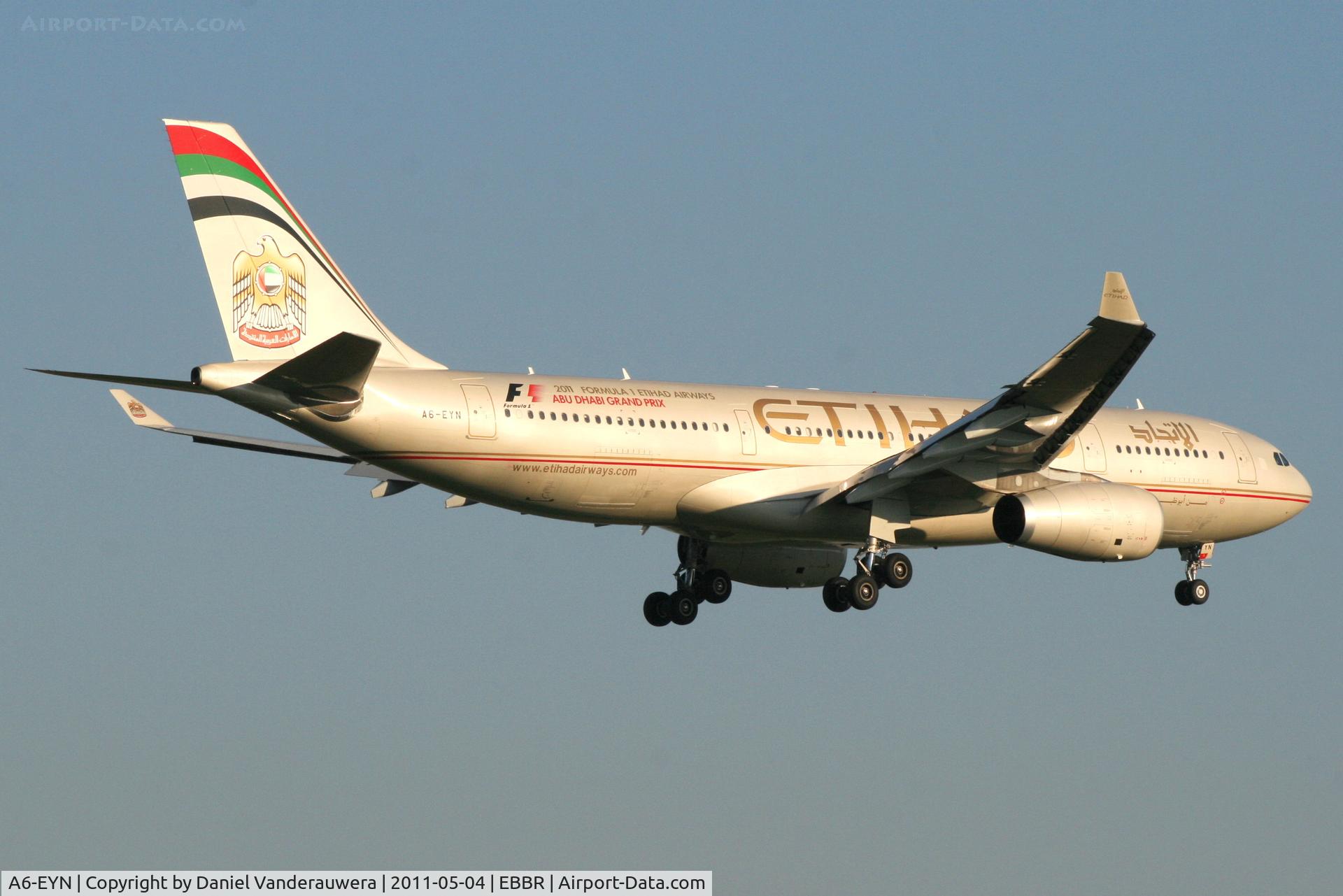 A6-EYN, 2007 Airbus A330-243 C/N 832, Flight EY057 is descending to RWY 02