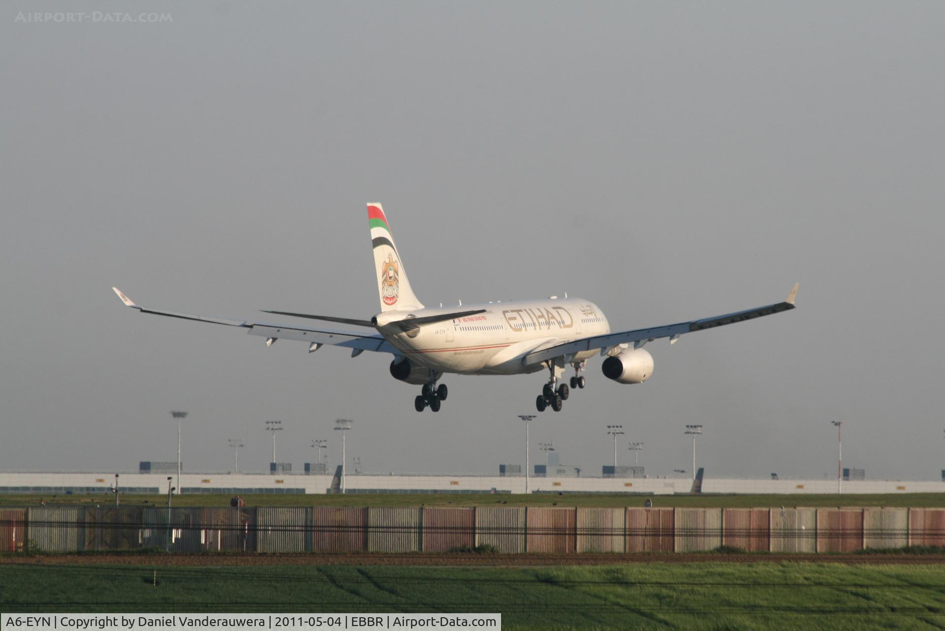 A6-EYN, 2007 Airbus A330-243 C/N 832, Several seconds before landing on RWY 02