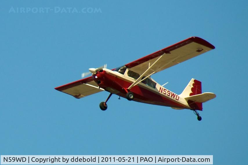 N59WD, 2007 American Champion 7GCBC C/N 1423-2007, N59WD coming in for landing at Palo Alto Airport