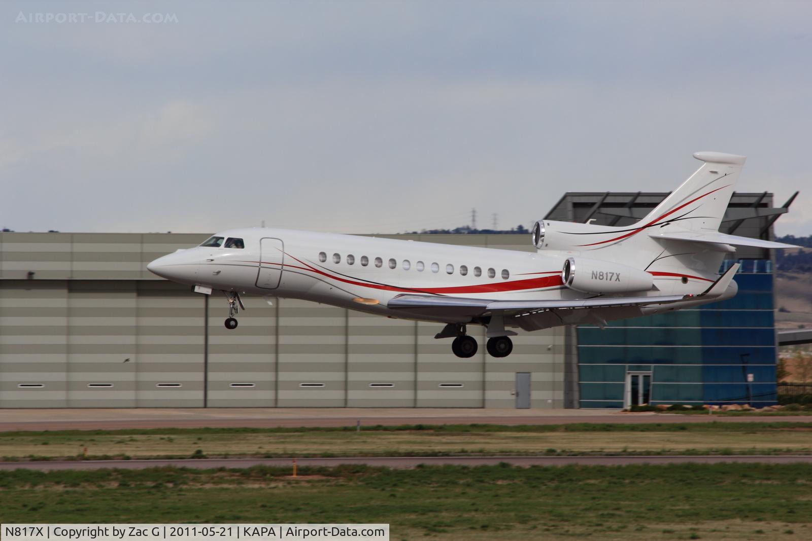 N817X, 2009 Dassault Falcon 7X C/N 51, Landing on 35R. This plane was one of the biggest I have seen at APA.