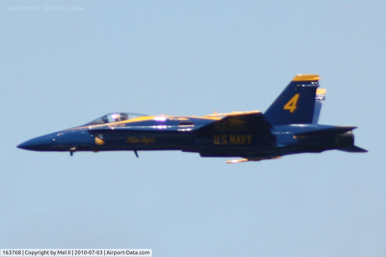 163768, 1989 McDonnell Douglas F/A-18C Hornet C/N 0848/C125, Blue Angel #4 - 2010 National Cherry Festival Air Show