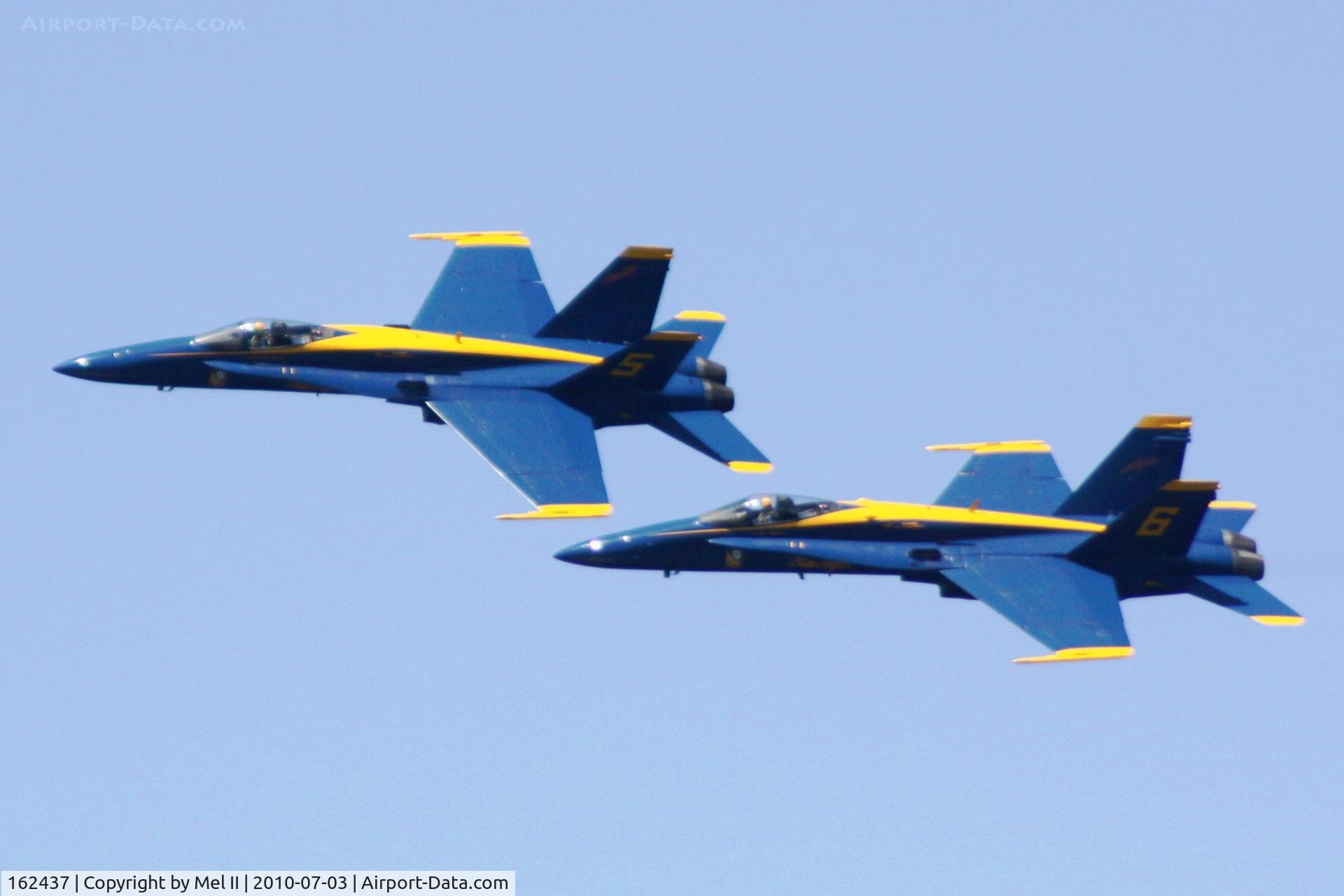 162437, McDonnell Douglas F/A-18A Hornet C/N 0281, Blue Angel #5 and #6 - 2010 National Cherry Festival Air Show